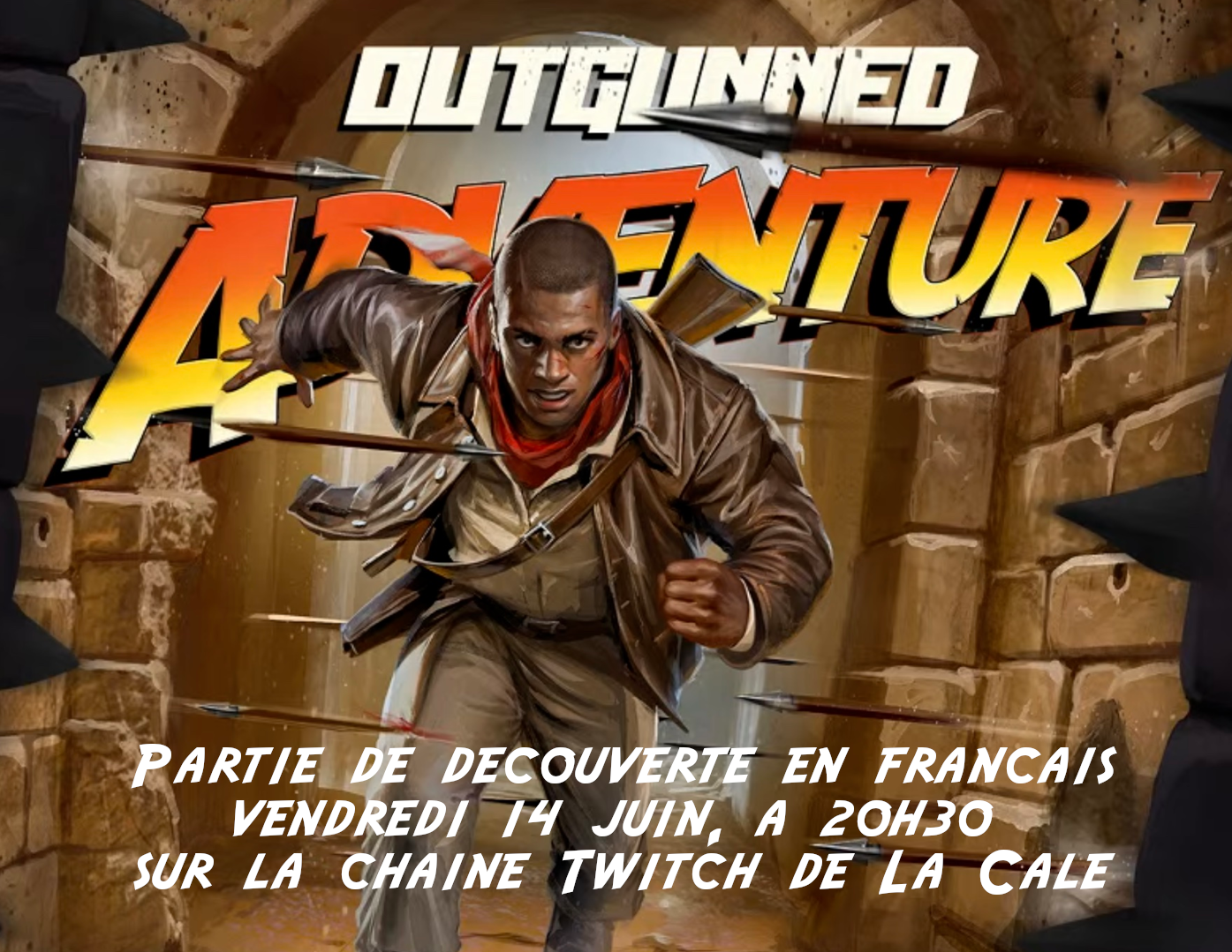 Bannière live Twitch Outgunned Adventure du 14 juin 2024